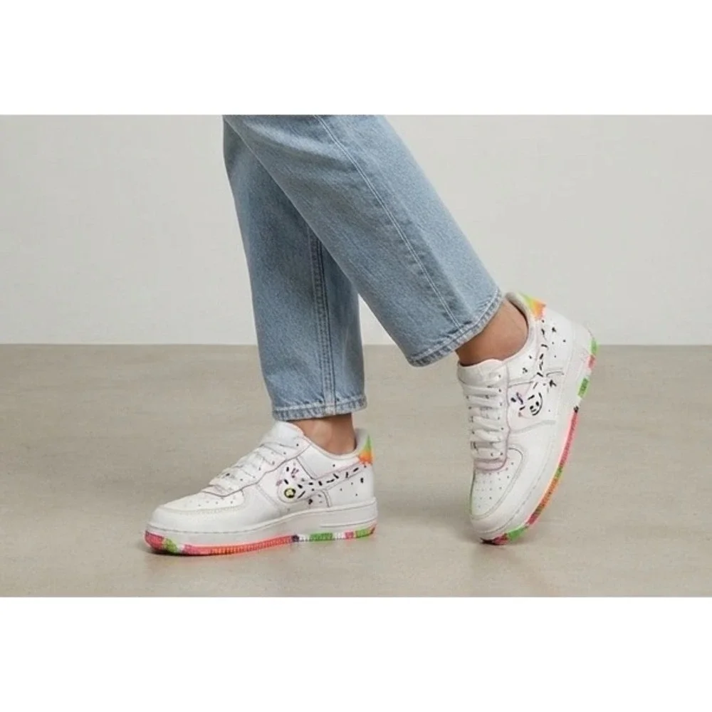 Nike Air Force 1 Low GS Doodle White Multi Color DV1366-111 Kids 7Y Womens 8.5